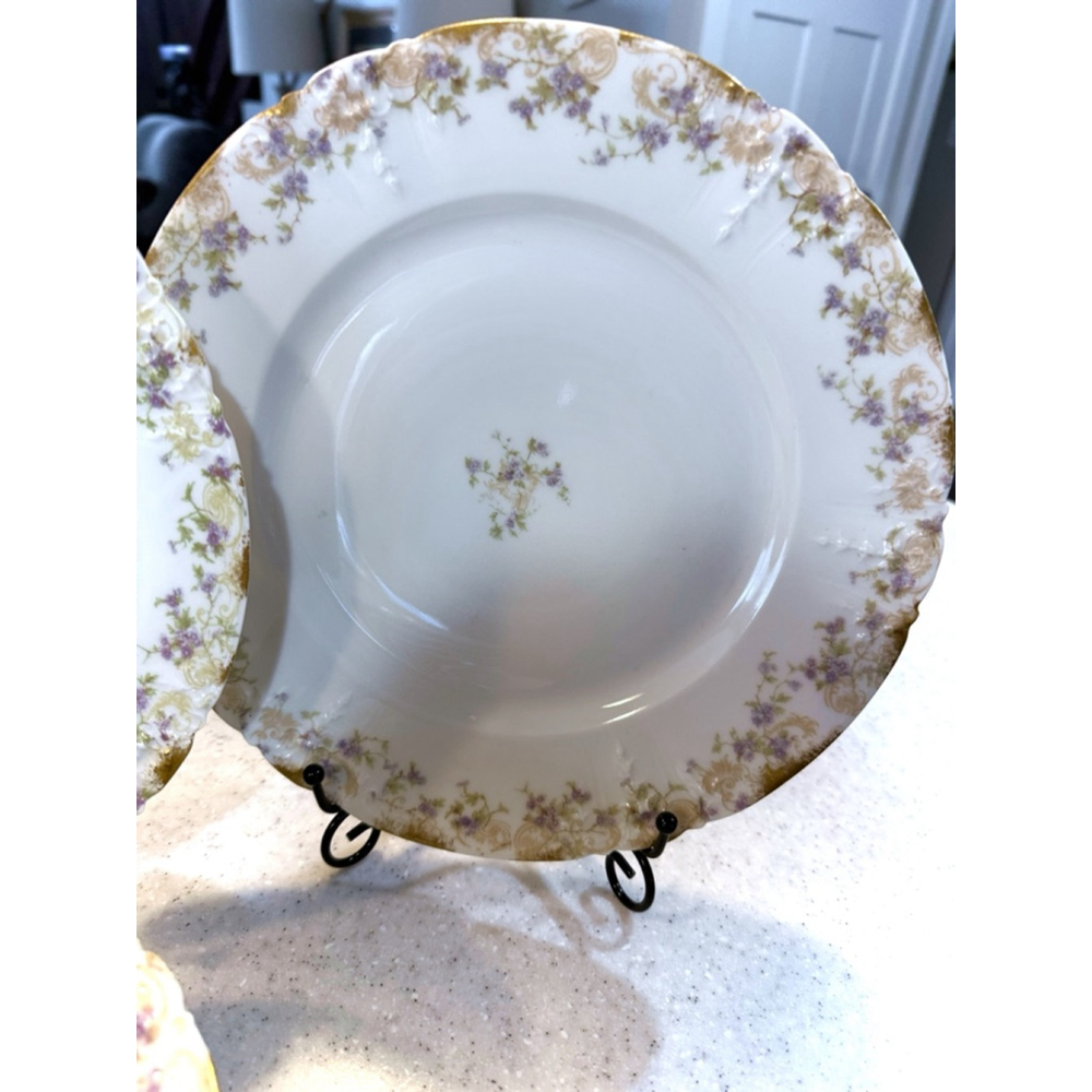 Limoges Lavender Porcelain Plates, Saucers, Cups, Bowls - Picture 11 of 16